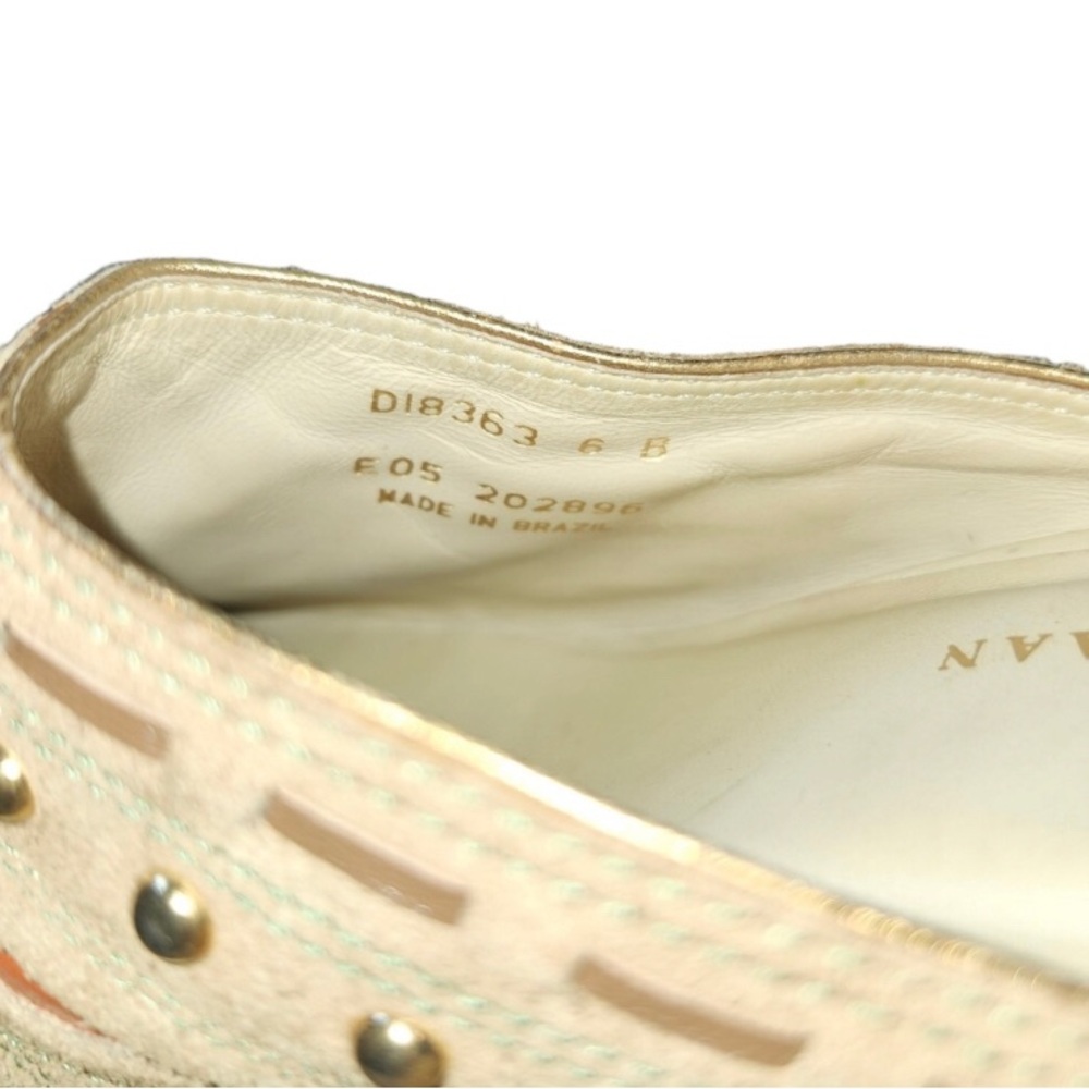 Cole Haan “Morgan” Suede Sandstone Studded Butterfly Laser Cut Western Mules &🎁 - Picture 5 of 8